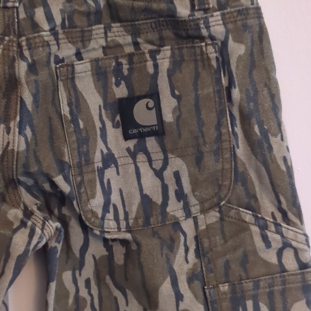 Carhartt Boys Bottomland Camo Green Black Cargo Carpenter Pants - Size 8 - Picture 7 of 13